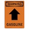 Signmission Safety Sign, OSHA WARNING, 14" Height, Rigid Plastic, Gasoline (Up Arrow), Portrait OS-WS-P-1014-V-13215 - alternate 1